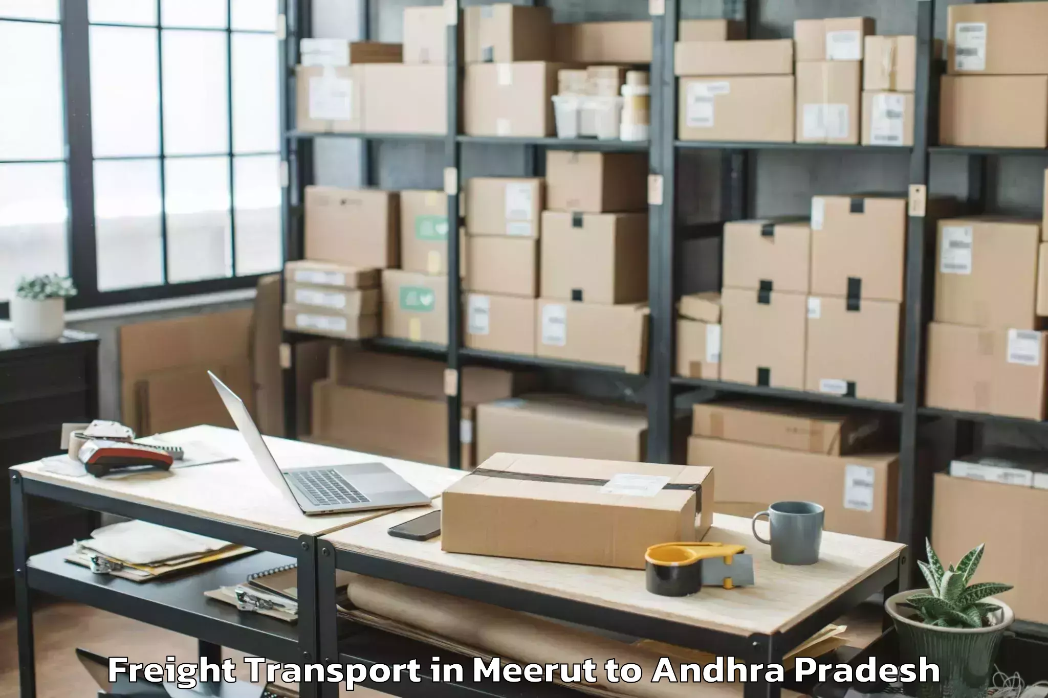 Professional Meerut to Pavuluru Freight Transport